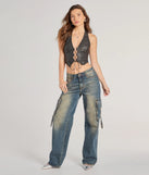 
Upgrade your style game for 2025 with the Lace Me Up Faux Leather Halter Crop Top in black, perfect for any fashion-forward wardrobe.