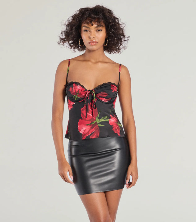 Petal Perfection Floral Satin Top Windsor