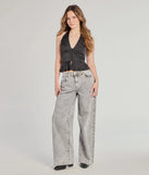 The Pretty Flair Polka Dot Satin Halter Top in black with a modern design and trendy look is part of the latest women's tops collection to elevate your 2025 wardrobe.