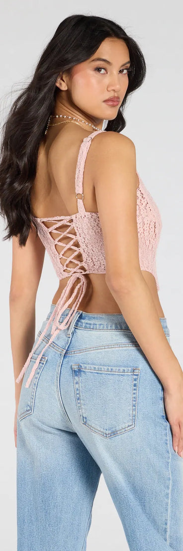 From bold to effortless, the Beauty So Demure Lace-Up Corset Top lets you define your vibe with pink tops that speak your style.