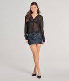 From bold to effortless, the Sheer To Be Seen Smocked Back Chiffon Button Top lets you define your vibe with black tops that speak your style.