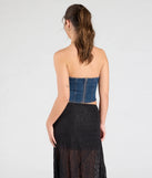 From bold to effortless, the Trendy Style Lace-Up Denim Corset Top lets you define your vibe with dark denim wash tops that speak your style.