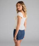 Girl Next Door Peplum Chiffon Crop Top