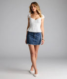Girl Next Door Peplum Chiffon Crop Top