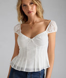 Girl Next Door Peplum Chiffon Crop Top