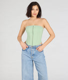 From bold to effortless, the Chic And Snatched Strapless Lace Trim Corset Top lets you define your vibe with sage green tops that speak your style.