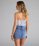 Pick The Flowers Lace Trim Floral Corset Top