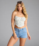 Feeling The Bliss Floral Polka Dot Bustier