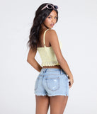 From bold to effortless, the Ray Of Sunshine Eyelet Lace Bustier lets you define your vibe with yellow tops that speak your style.