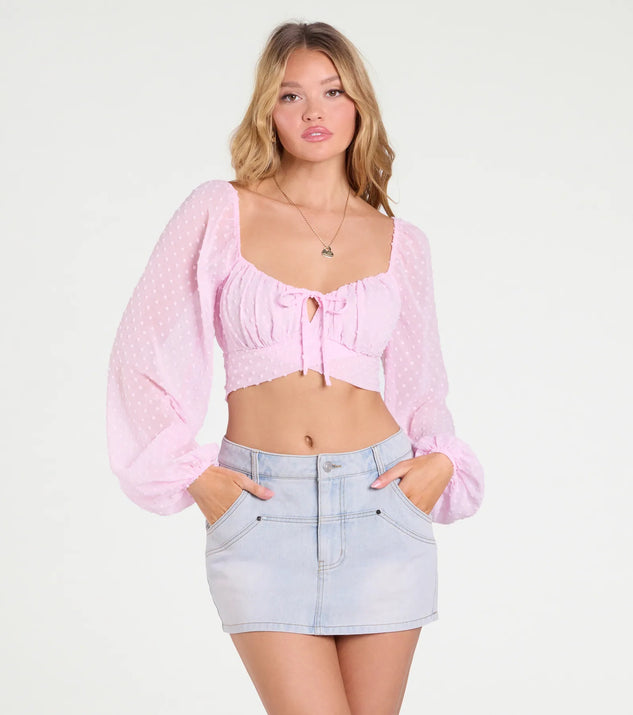 Stay on-trend this season with the Favorite Babe Tie-Back Polka Dot Crop Top in pink, a must-have for creating stylish and effortless summer outfits for women.