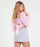 From bold to effortless, the Favorite Babe Tie-Back Polka Dot Crop Top lets you define your vibe with pink tops that speak your style.