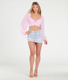 For college campus looks, game day outfits, or a bold going-out vibe, the Favorite Babe Tie-Back Polka Dot Crop Top is an on-trend pink crop top that easily styles with your favorite denim.