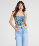 From bold to effortless, the Day By Day Halter Lace-Up Tapestry Corset Top lets you define your vibe with teal tops that speak your style.