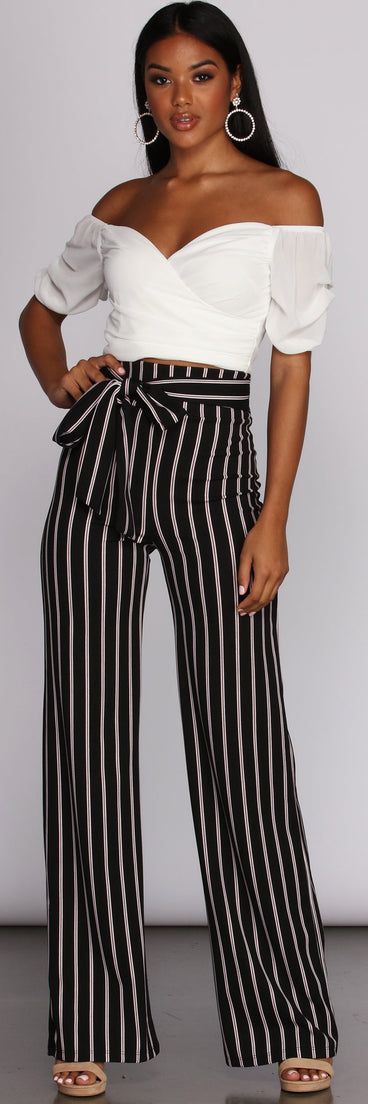 Chiffon And On Crop Top