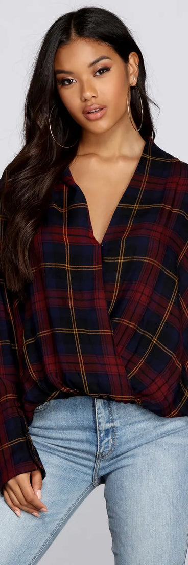 She's Outdoorsy Plaid Top