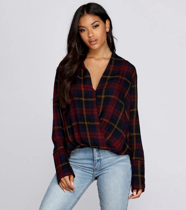 She's Outdoorsy Plaid Top