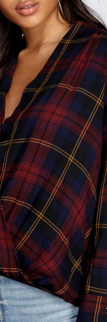 She's Outdoorsy Plaid Top