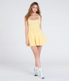 Stay on-trend this season with the Sweet Like Me Scoop Neck Skater Mini Dress in yellow, a must-have for creating stylish and effortless spring outfits for women.