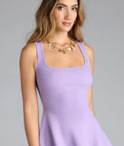 Whether you're headed to brunch or running errands, the Sweet Like Me Scoop Neck Skater Mini Dress in lavender delivers effortless style in a breathable, go-to casual dress.