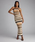 So Gorgeous Lace-Up Striped Maxi Dress