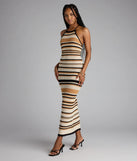 So Gorgeous Lace-Up Striped Maxi Dress