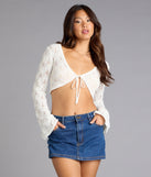 Boho Romance Vibes Long Sleeve Tie Front Top