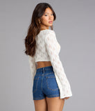 Boho Romance Vibes Long Sleeve Tie Front Top