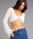 Boho Romance Vibes Long Sleeve Tie Front Top