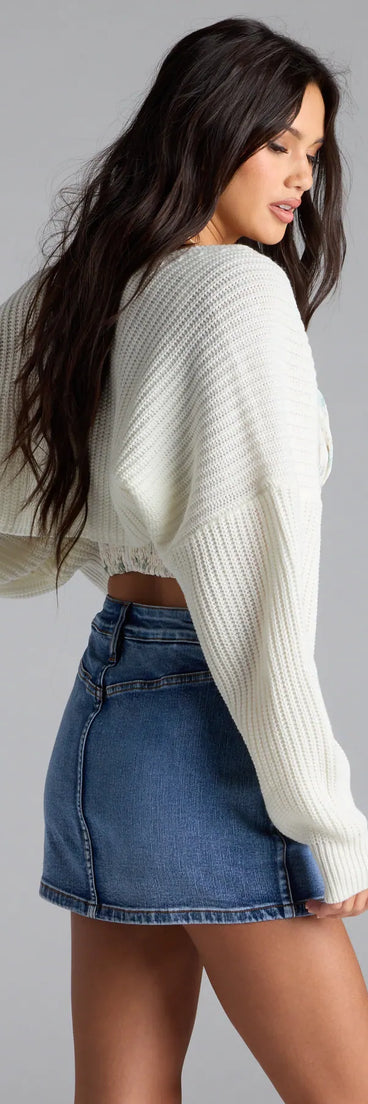 Add the perfect finish with the Sweet And Cozy Oversized Knit Sweater Bolero, a ivory bolero that refines your look with effortless charm.