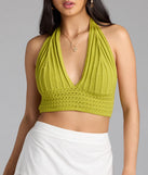 Stroll In The Sand Halter Crochet Crop Top