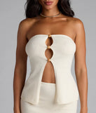Pack light and style smarter in the Bohemian Babe Knit Cutout Tube Top, a ivory vacation outfit essential that blends breezy comfort with destination-ready detail.