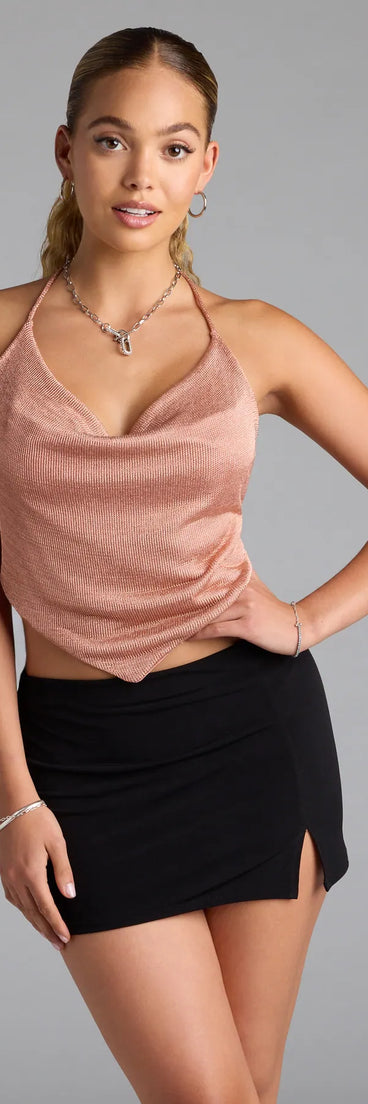 Trendy women’s tops in rose gold, like the Let's Party Strappy Back Crop Top, bring effortless style for fall layering, lounging, or going out.