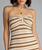 All Eyes on You Knit Striped Mini Dress