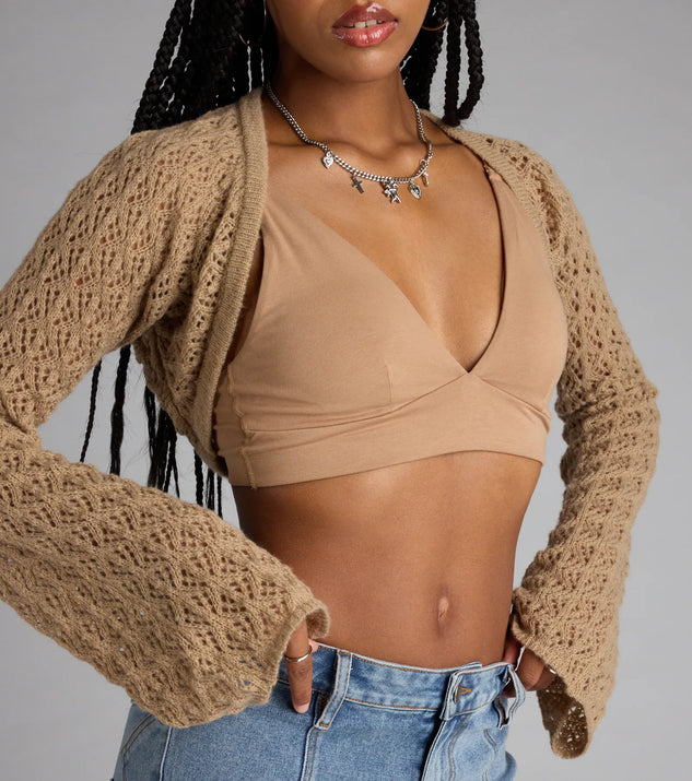 Feeling Breezy Crochet Bolero Sweater | Windsor