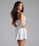 In The Cards Halter Skater Mini Dress