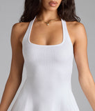 In The Cards Halter Skater Mini Dress