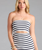 Soak up the season in the Favorite Staple Striped Cutout Mini Dress, a white sundress styled for easy days, outdoor plans, and everything in between.