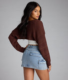 Add the perfect finish with the Cutie Pie Knit Bolero Sweater, a brown bolero that refines your look with effortless charm.