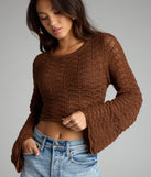 Tied Up In Vibes Crochet Sweater