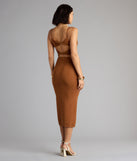 Style your seasonal looks with the Sultry Mood Cutout Bodycon Midi Dress, a trend-right, fall dress designed for any plan on your calendar with new and unqiue details.