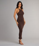 It Girl High Neck Lace Up Maxi Dress