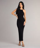 It Girl High Neck Lace Up Maxi Dress