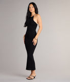 It Girl High Neck Lace Up Maxi Dress