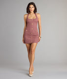Spice Season Button Knit Mini Dress