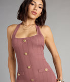 Spice Season Button Knit Mini Dress