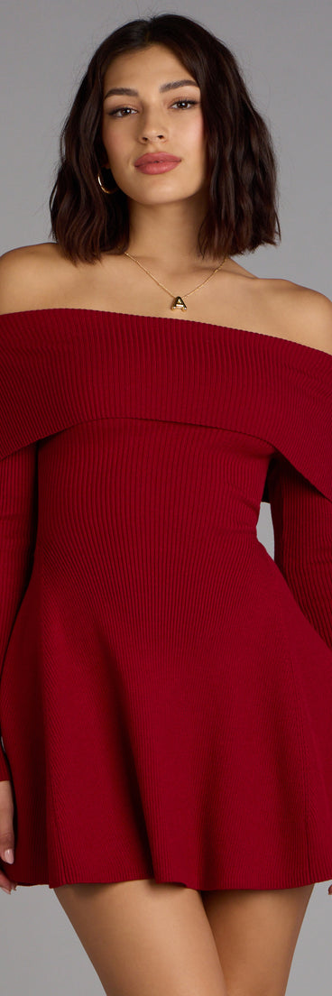 The Chic Staple Ribbed Knit Skater Dress is your new go-to Windsor dress—effortless, versatile, and made to update your fall style in seconds.