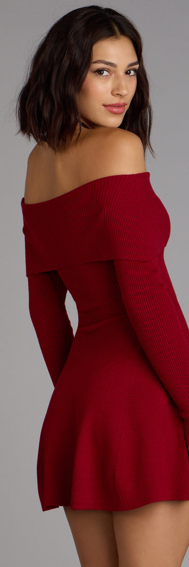 Designed for any plan on your calendar from winter formals to engagment photoshoots, the Chic Staple Ribbed Knit Skater Dress is a long sleeve dress that refreshes your fall closet in one simple step.