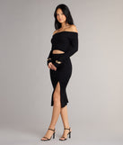 Fireside Flirt Off-The-Shoulder Midi Dress