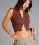 Zip Into It Knit Crop Top