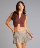Zip Into It Knit Crop Top